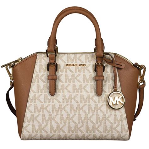 michael kors ciara medium messenger brn|Michael Kors Ciara Signature Medium Messenger Satchel .